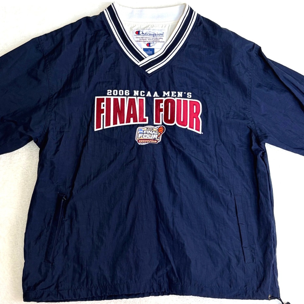 Champion Mens 2006 NCAA Final Four Indianapolis V-Neck Windbreaker Navy Large - Picture 6 of 11